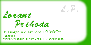 lorant prihoda business card